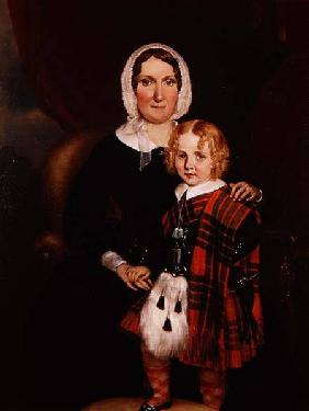 Portrait of a Scottish Woman with her Young Son in Highland Dress c.1860