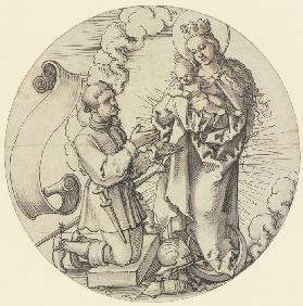 Die Madonna auf der Mondsichel mit einem knienden Ritter als Stifter
