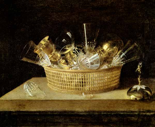 Still Life with a Basket of Glasses von Sebastian Stosskopf