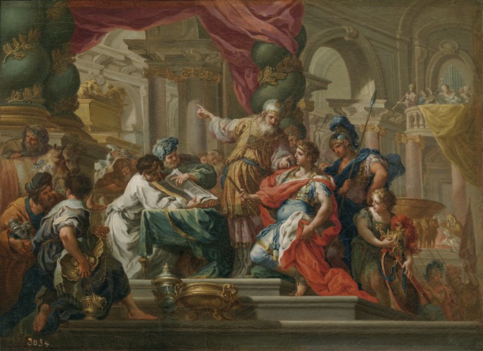 Alexander der Grosse im Tempel zu Jerusalem von Sebastiano Conca