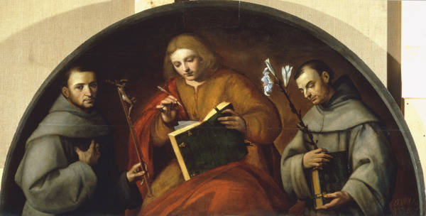 S.Florigerio, Johannes Ev. u.Heilige von Sebastiano Florigerio