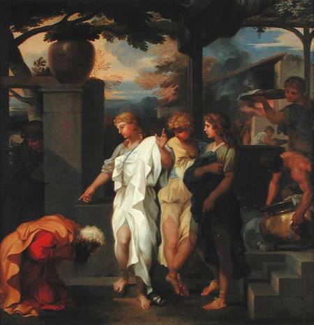Abraham and the Three Angels von Sébastien Bourdon