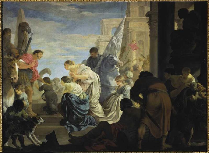 Die Begegnung von Antonius und Cleopatra von Sébastien Bourdon