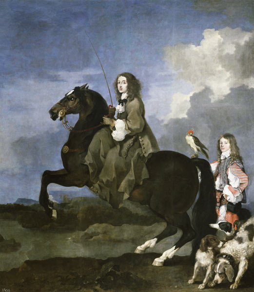 Reiterporträt von Christina von Schweden (1626-1689) von Sébastien Bourdon