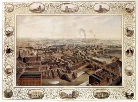 Bolton from Blinkhorn's Chimney with vignettes of Local Buildings von Selim Rothwell