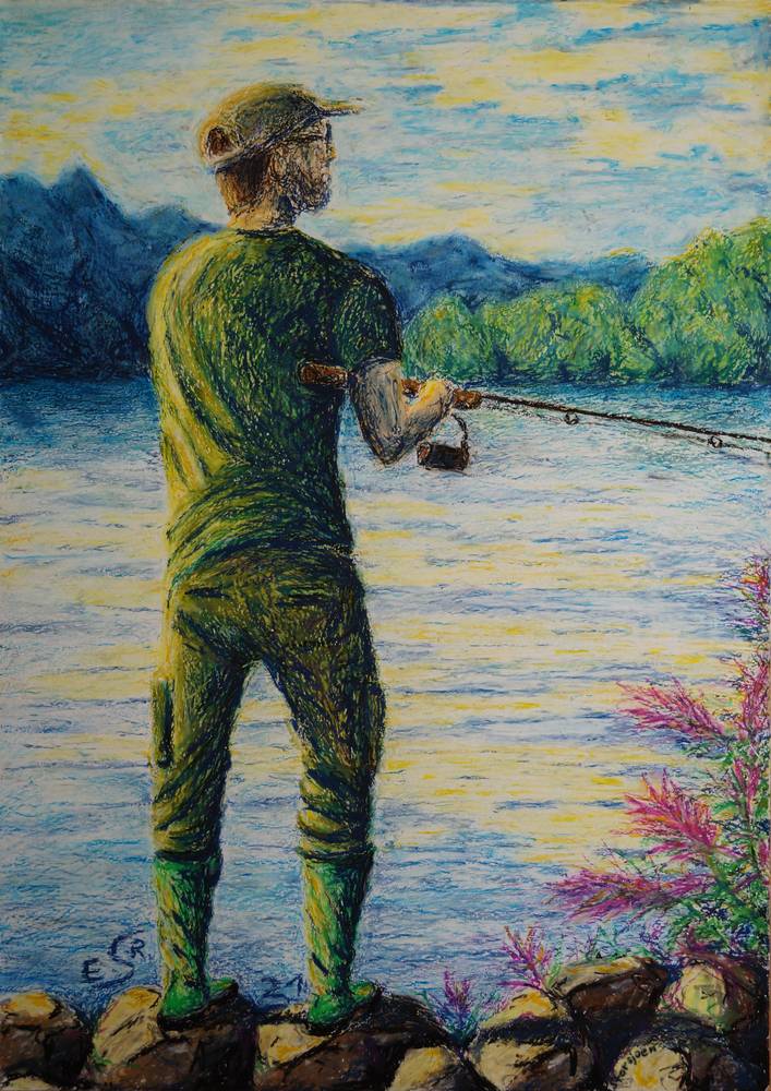 Angler am Storsjoen von Eva Seltmann-Reinig