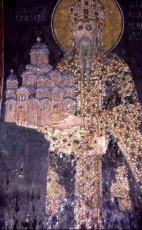 King Stephen Uros II Milutin (r.1282-1321) with a model of the church 1311-21