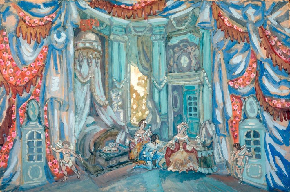 Figaros Hochzeit Bühnenbildentwurf von Sergei Jurijewitsch Sudeikin