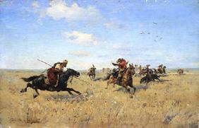 Kampf zwischen den Saporoscher Kosaken und den Tataren 1892