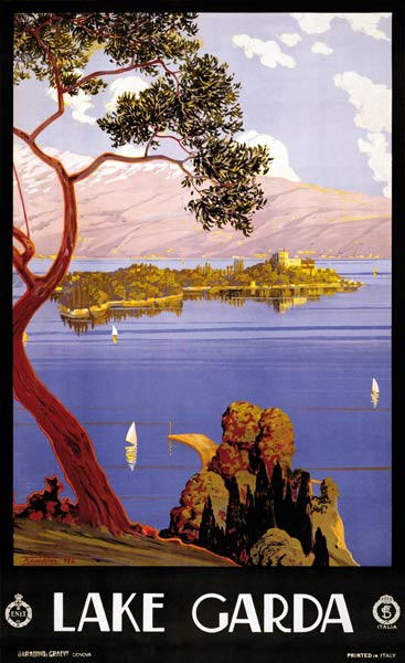 Vintage Poster for Lake Garda, Italy von Severino Trematore