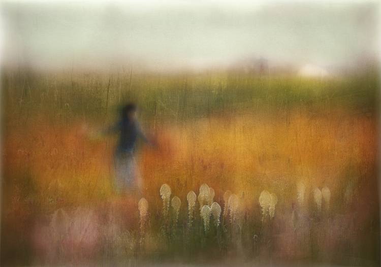 A Girl and Bear grass von Shenshen Dou