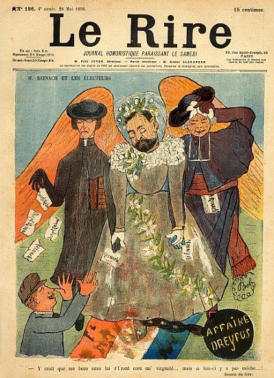 Caricature of Joseph Reinach, from the front cover of ''Le Rire'', 28th May 1898 von Sibylle-Gabrielle de Riquetti de (Gyp) Mirabeau
