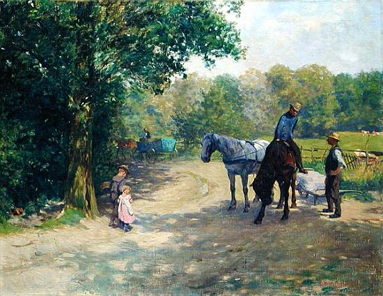 Landscape with Horse and Cart von Arthur Siebelist