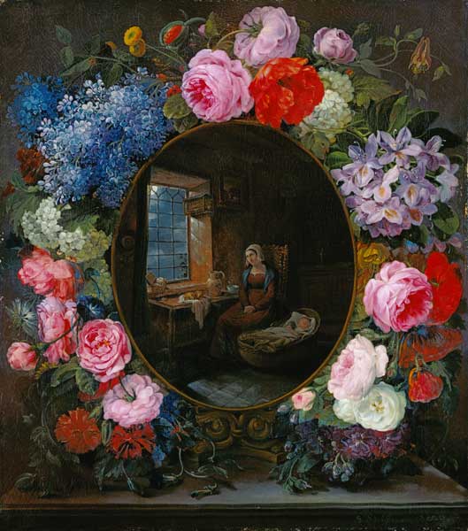 Mother and Child in a Garland of Flowers von Siegfried Detlef Bendixen