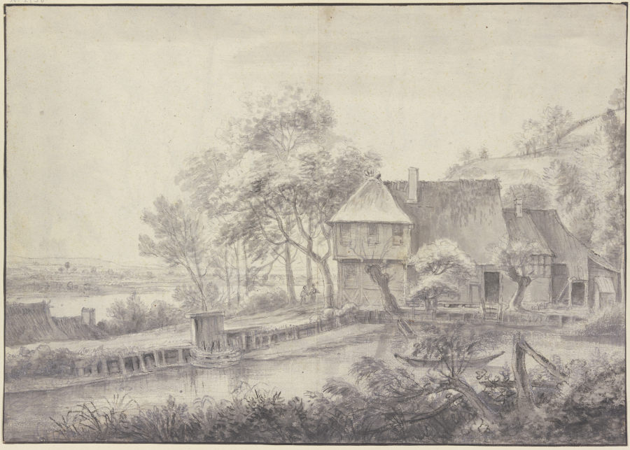 Bauernhof an einem Kanal von Simon de Vlieger