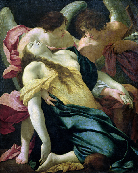 Mary Magdalene Carried by Angels von Simon Vouet