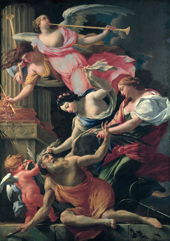Vouet / Cupid & Venus beat Saturn c.1645 von Simon Vouet