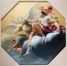 Justice, from a series of the Four Cardinal Virtues on the ceiling of the Queen's bedroom at Saint-G c.1637-38