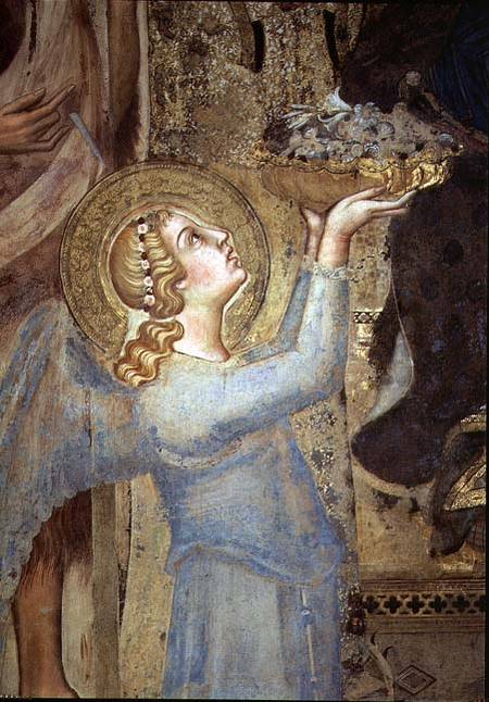 Maesta: Angel Offering Flowers to the Virgin von Simone Martini