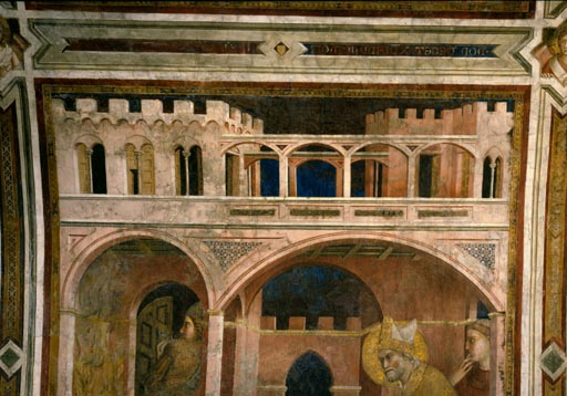 Simone Martini, Feuerwunder, Detail von Simone Martini