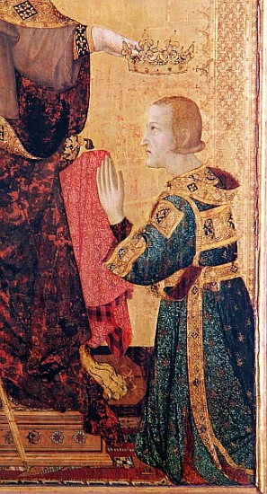 St. Louis of Toulouse (1274-97) crowning his brother, Robert of Anjou (1278-1343) from the Altar of  von Simone Martini
