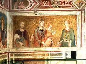 Madonna mit Kind und zwei Heiligen (aus dem Hause Anjou?) 1320