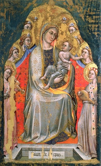 Madonna and Child Enthroned with Angels von Simone dei Crocifissi