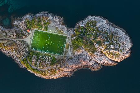 Fußballplatz am Rande der Welt