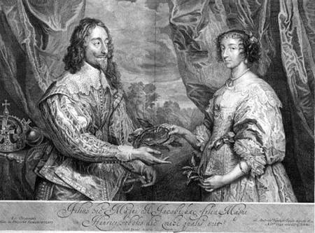 Charles I (1600-49) and Henrietta Maria (1609-69) engraved by George Vertue (1684-1756) after a pain von Sir Anthonis van Dyck