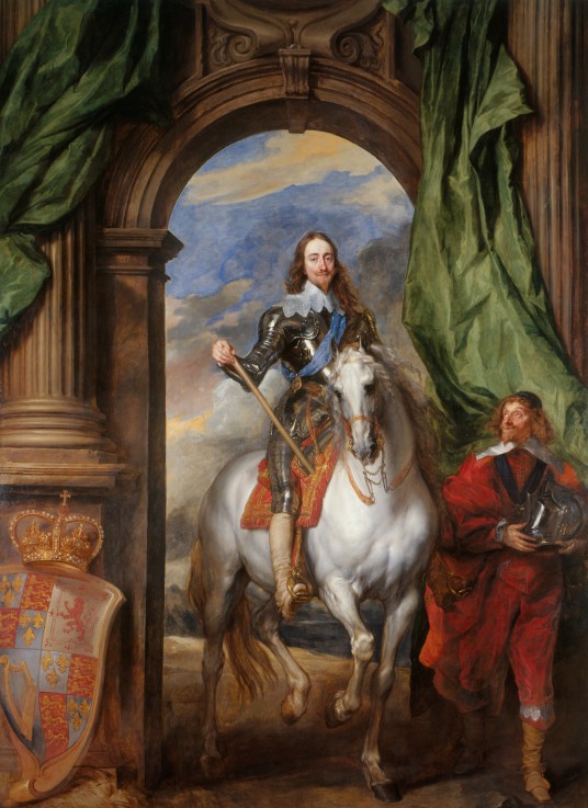 Porträt Karl des I., König von England (1600-1649) zu Pferd mit seinem Stallmeister St. Antoine von Sir Anthonis van Dyck