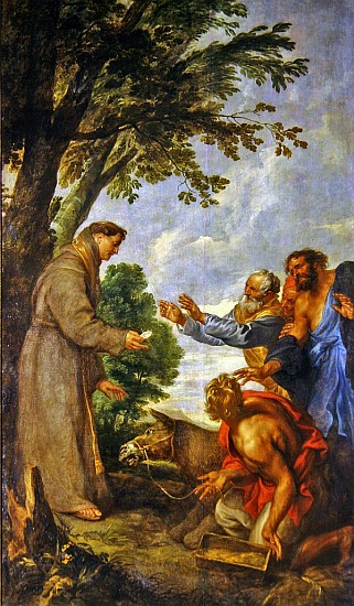 The Legend of the Mule and Saint Anthony of Padua. 1627-32 von Sir Anthony van Dyck