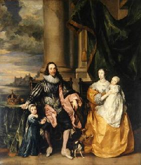 Charles I (1600-49) and his Family (oil on canvas) 1819