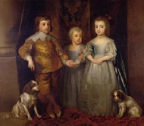 Prince Charles, Prince James and Princess Mary (oil on canvas) 19th