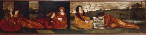 Mädchen auf einer Wiese von Sir Edward Burne-Jones