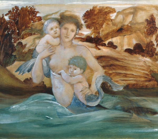 Mermaid with her Offspring von Sir Edward Burne-Jones