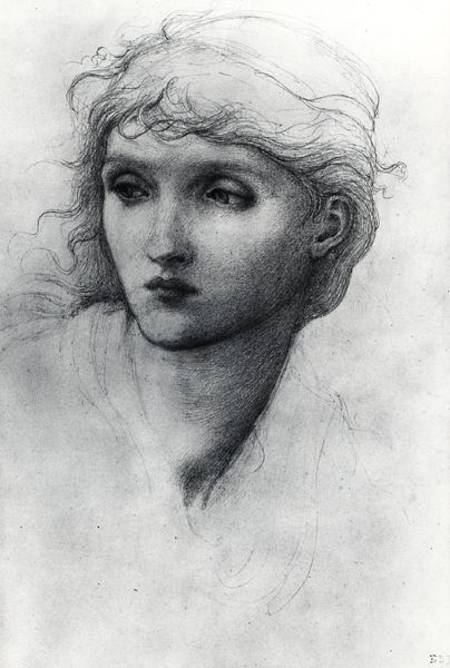 Study of a Girl's Head von Sir Edward Burne-Jones
