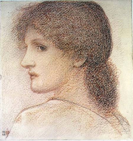 A Study of a Woman's Head, Turned to the Left von Sir Edward Burne-Jones