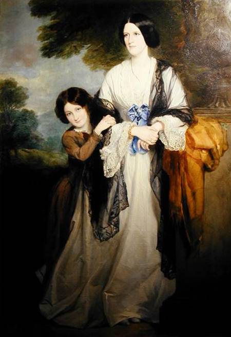 Juliana, Countess of Leicester with her eldest child Lady Julia Coke von Sir Francis Grant
