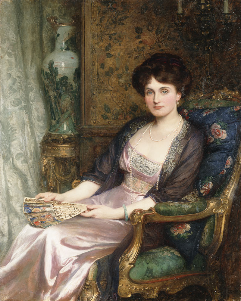Portrait einer Dame, wohl die Frau des Künstlers von Sir Frank Dicksee