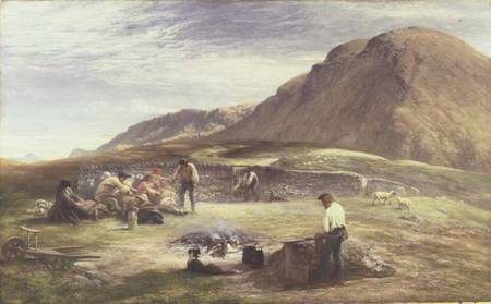 Sheepshearing von Sir George Harvey