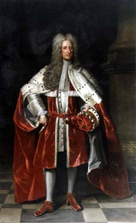 Portrait of Henry, 1st Viscount St. John (1652-1742) in his coronation robes 1727