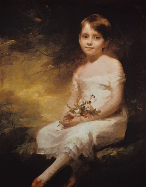 Little Girl with Flowers or Innocence, Portrait of Nancy Graham von Sir Henry Raeburn