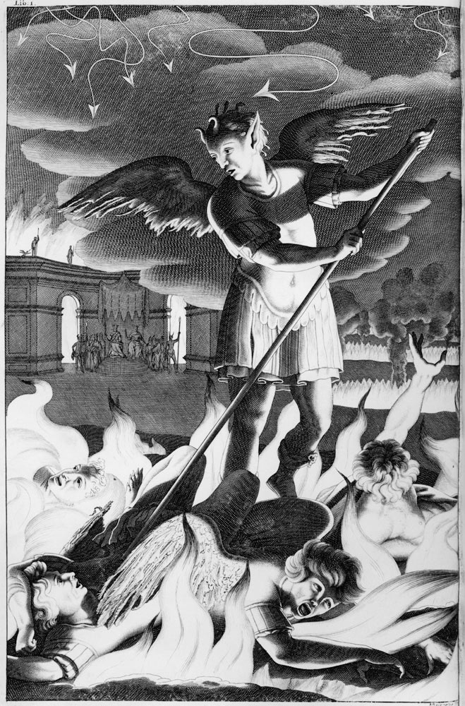 Satan, illustration from ''Paradise Lost'' John Milton, fourth edition 1688 von Sir John Baptist de Medina