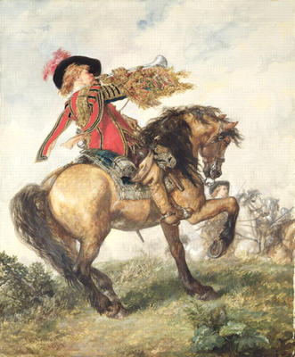 The King's Trumpeter, 1874 (w/c and gouache on paper) von Sir John Gilbert