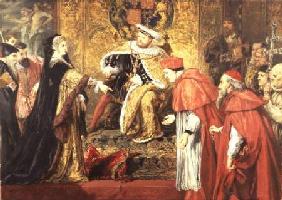 Catherine of Aragon and Henry VIII with Cardinals