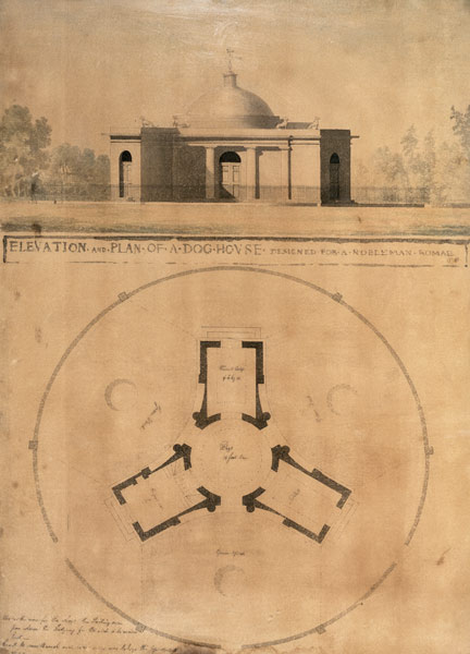 Elevation and Plan of a Dog House von Sir John Soane