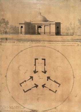 Elevation and Plan of a Dog House 1779  and