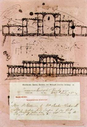Great Exhibition, 1851: first sketch for the building 1850