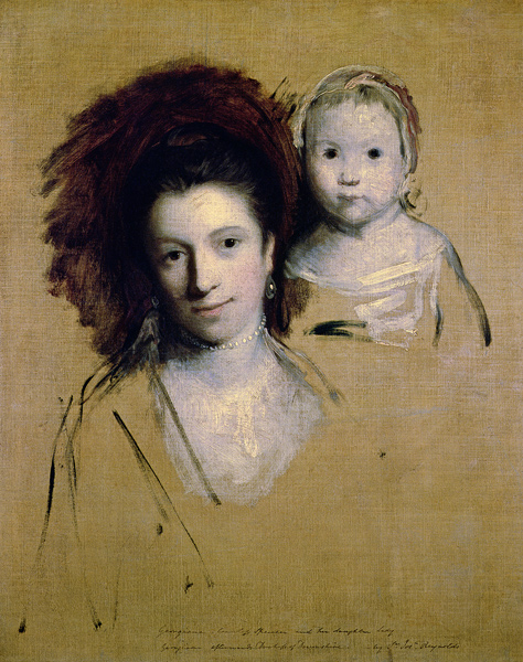 Georgiana, Countess Spencer and her Daughter Lady Georgiana, Afterwards Duchess of Devonshire von Sir Joshua Reynolds