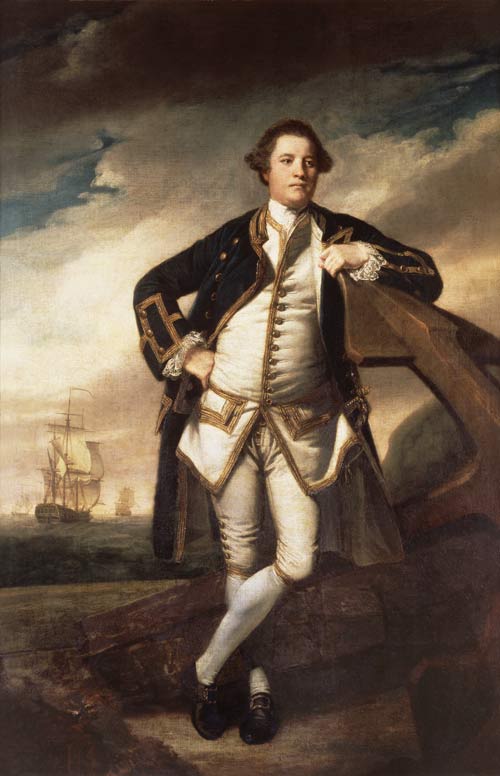 Capt. Philemon Pownall in naval uniform von Sir Joshua Reynolds